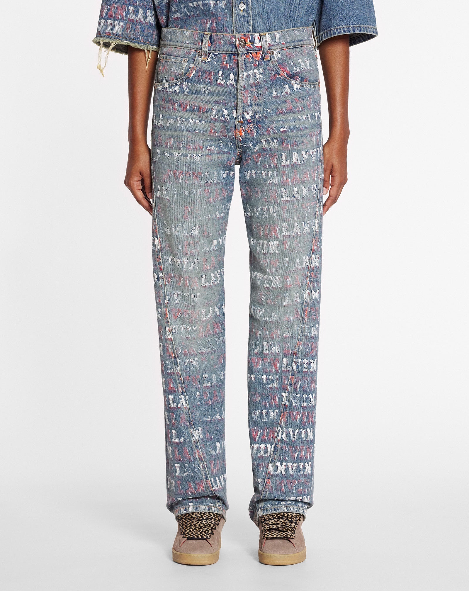 LANVIN X FUTURE STRAIGHT FIT PRINTED PANTS FOR WOMEN - 3