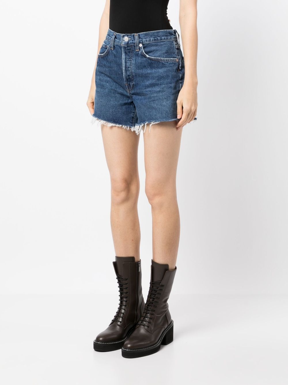 Parker raw-cut denim shorts - 3