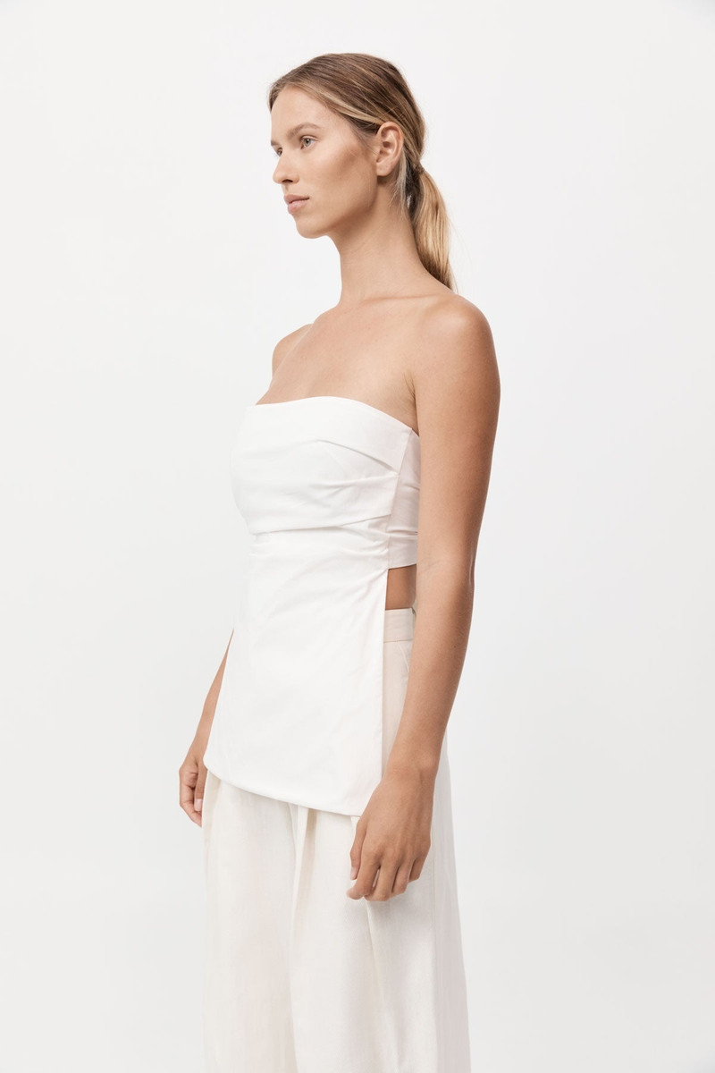 Strapless Tie Back Top - Off White 3