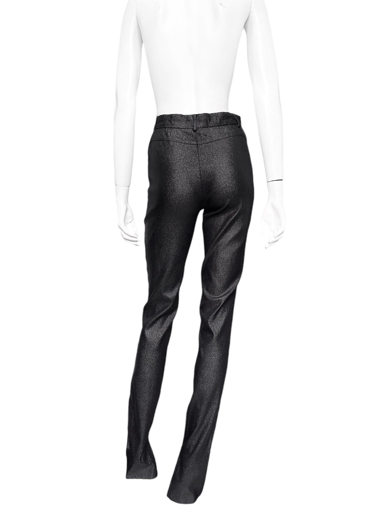 UNALTERED Gucci Spring 1997 Tom Ford Metallic Dark Brown Glitter Lurex Pants 40 - 6