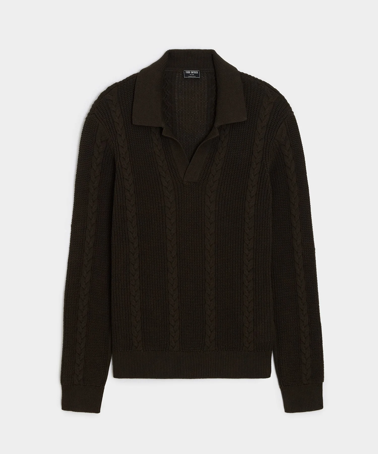 Beechwood Cable Knit Sweater Polo - 1