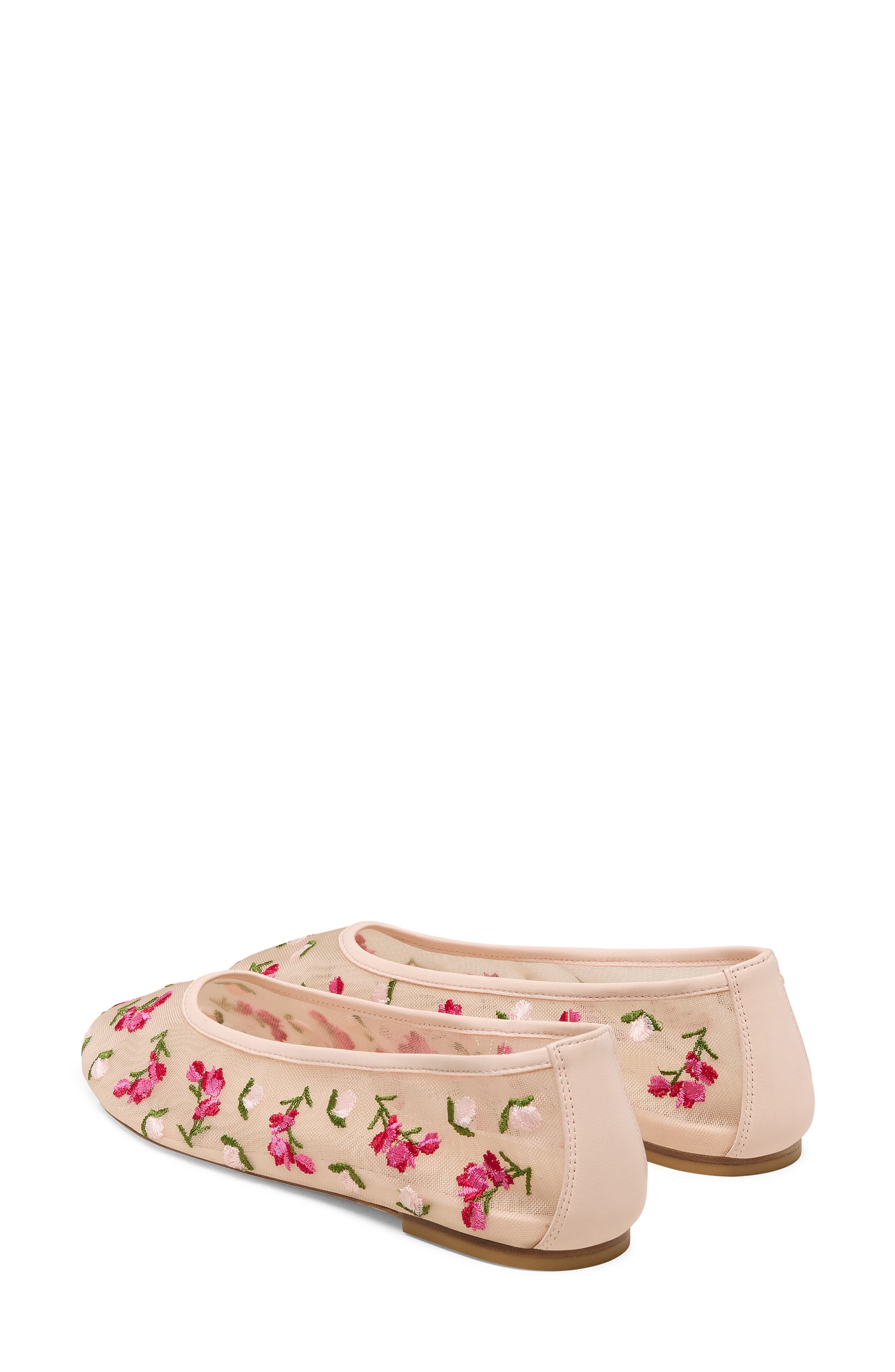 Stuart Weitzman Bareitall Flower Embroidered Ballet Flat in Rosewater Multi/Rose at Nordstrom - 2