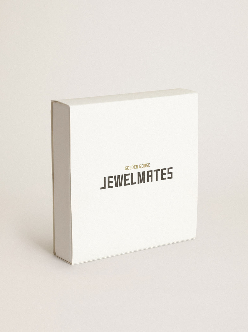 Women's old gold color necklace with decorative stars and crystals 4