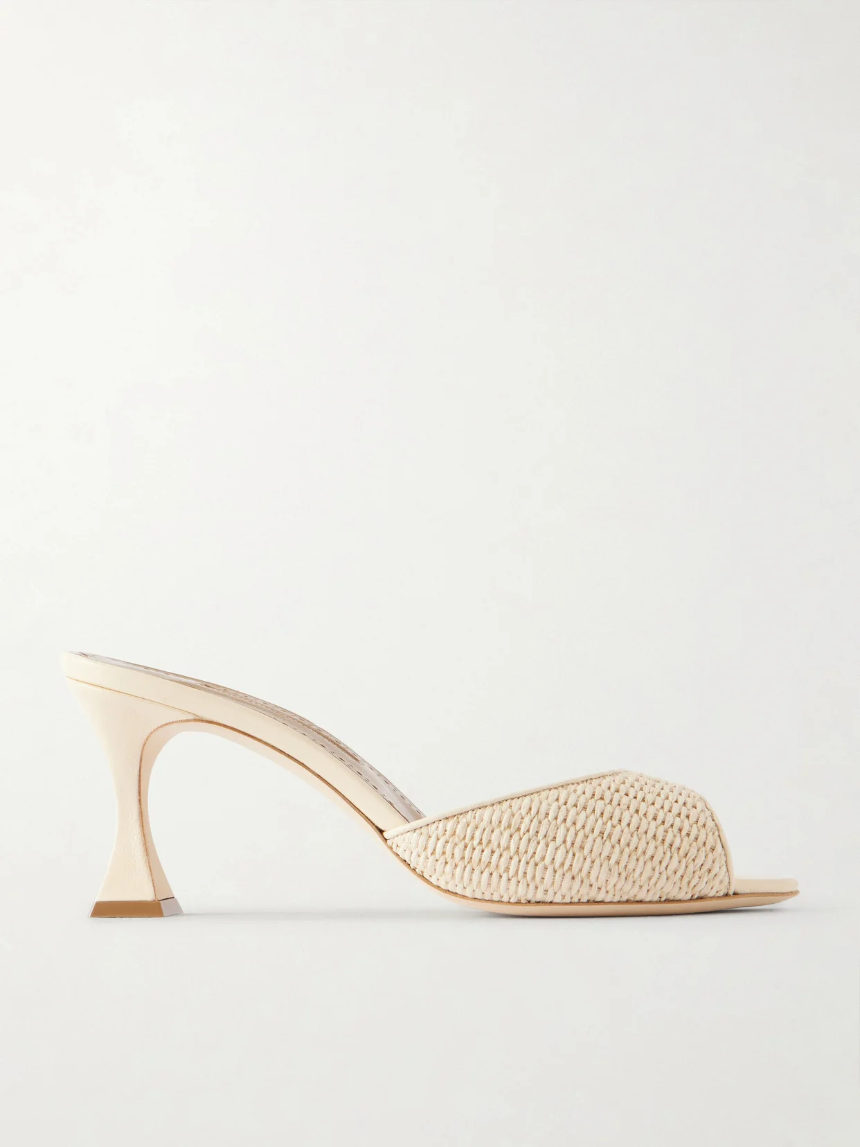Jadara 70 Leather-trimmed Raffia Mules - 1
