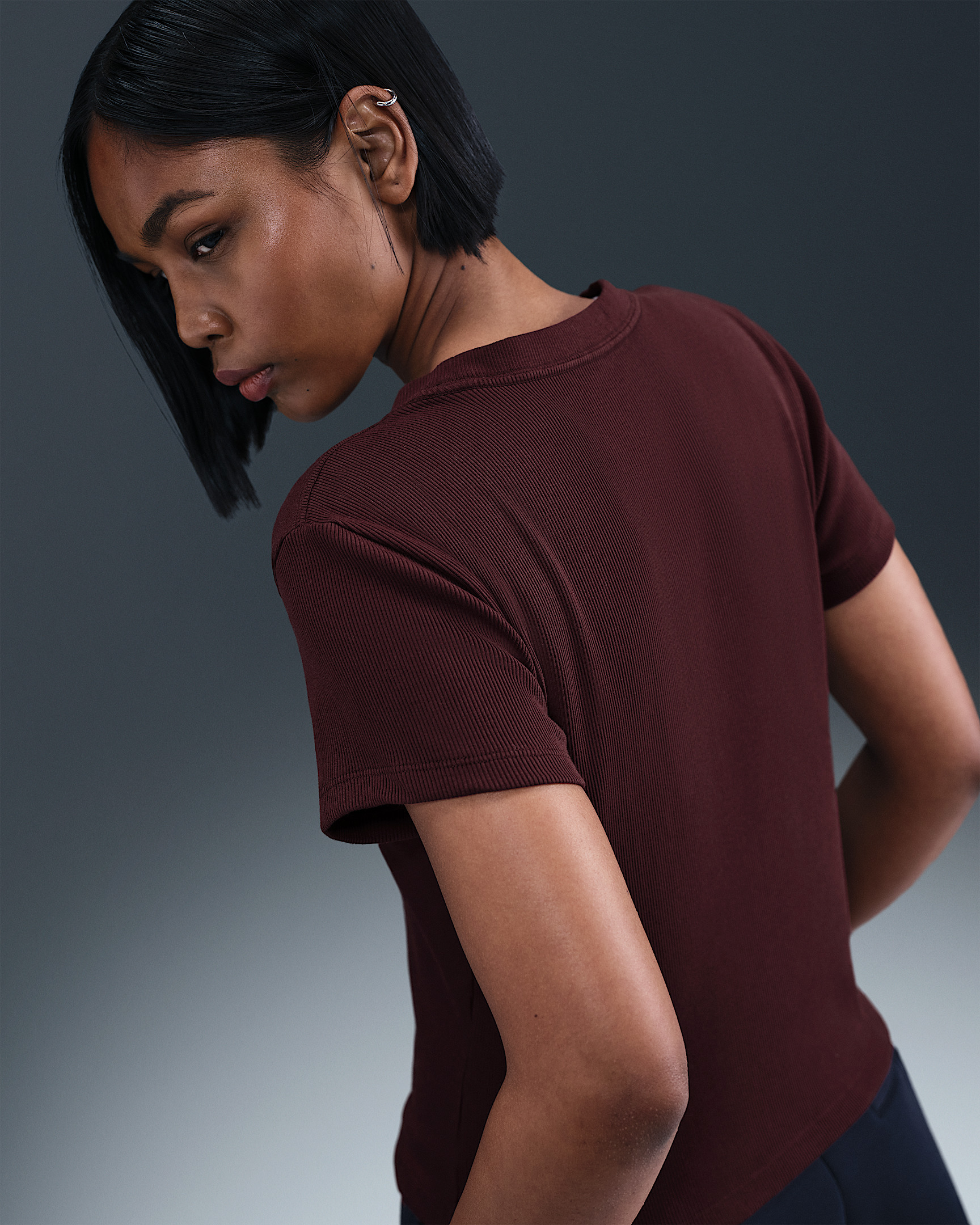 Nike Sportswear Women's Tight Ribbed Short-Sleeve T-Shirt - 2