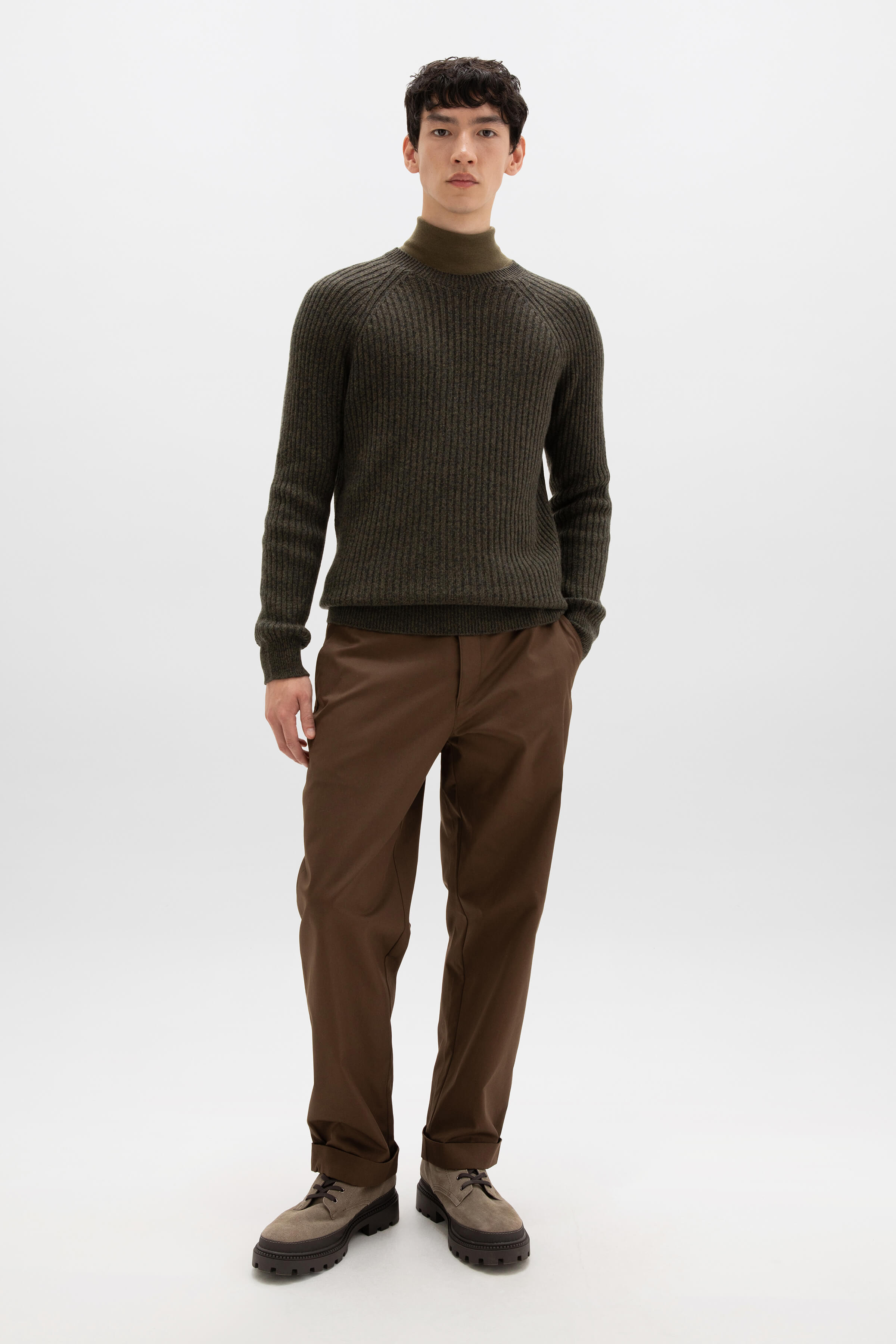 Ribbed Green Cashmere Jumper - 3