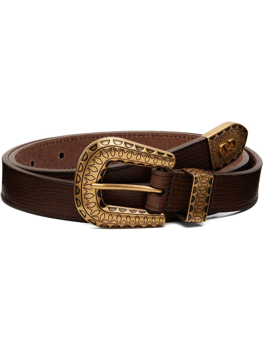 Brown VLogo Signature Calfskin Belt - 1