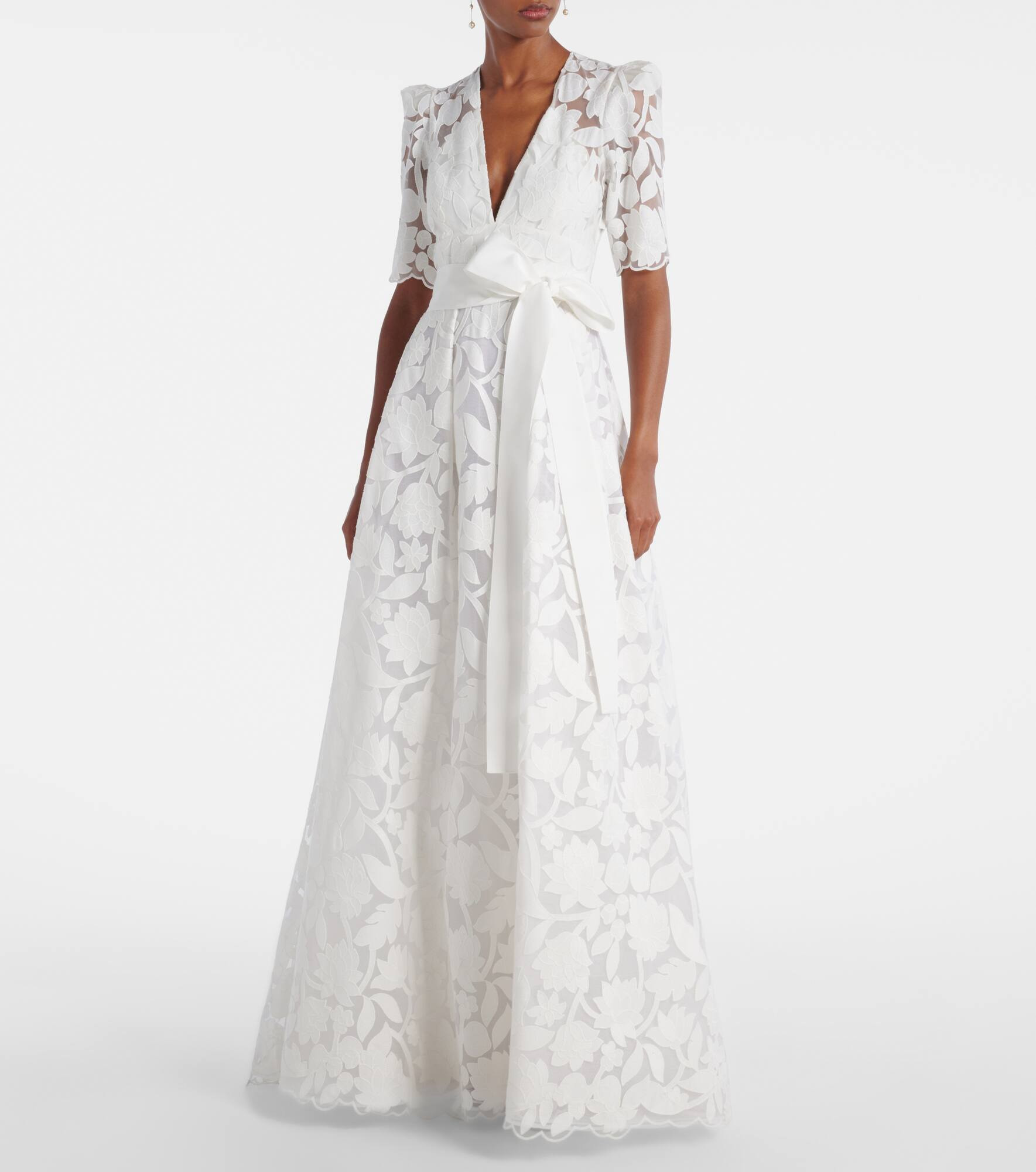 Bridal embroidered floral gown - 2