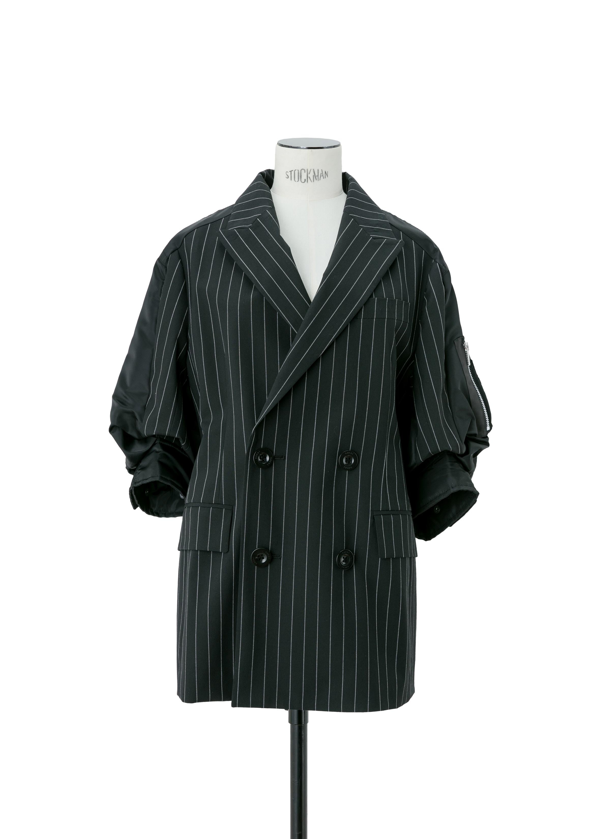 Wool Silk Suiting x Nylon Twill Jacket - 2