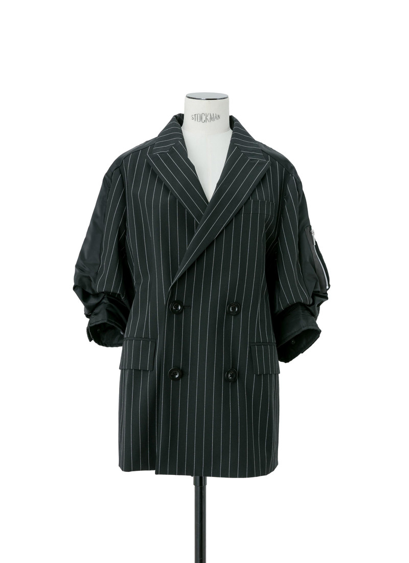 sacai Wool Silk Suiting x Nylon Twill Jacket outlook