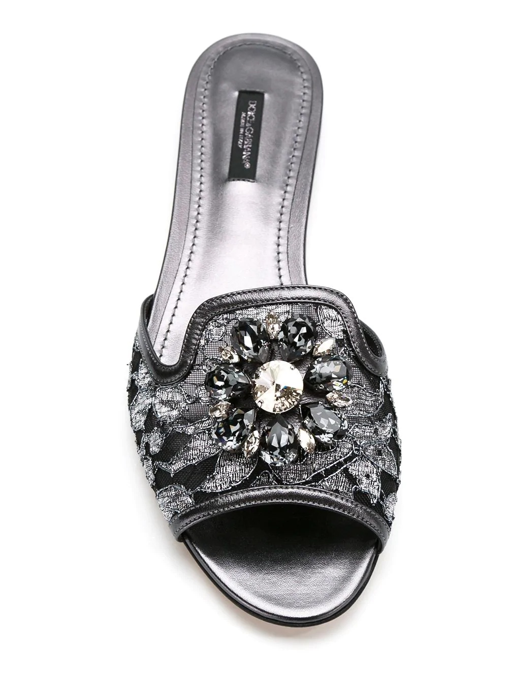 Rainbow Lace brooch-detail sandals - 4