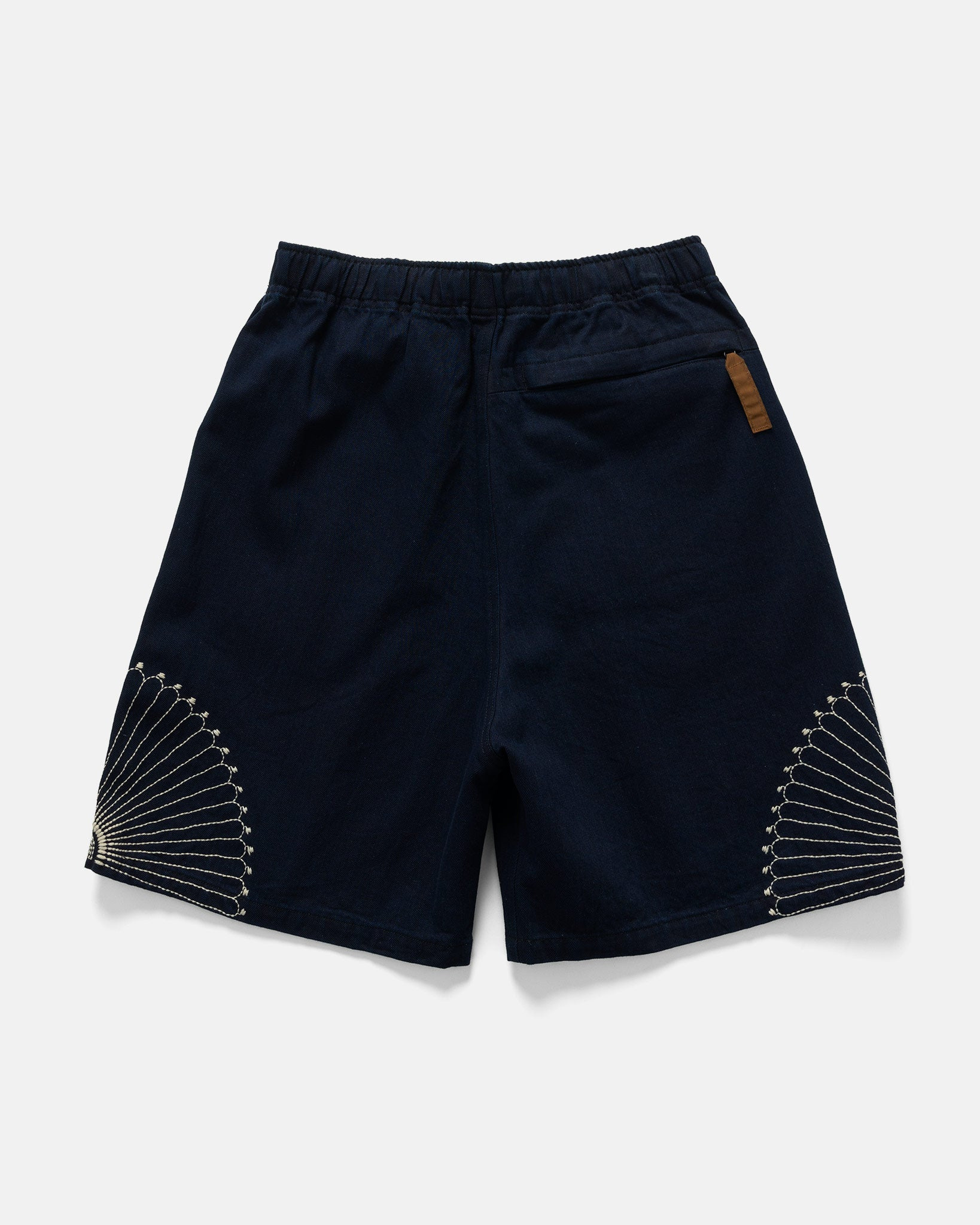 10oz IDGxIDG Denim EASY Short Pants (FUROSHIKI Embroidry) Indigo - 5
