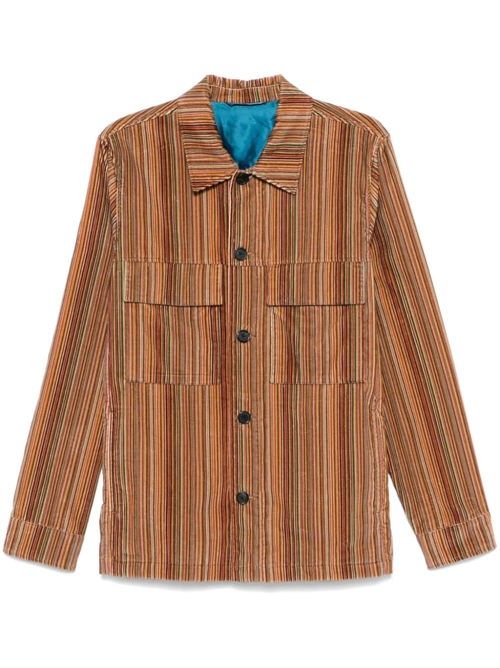 striped shirt jacket - 1