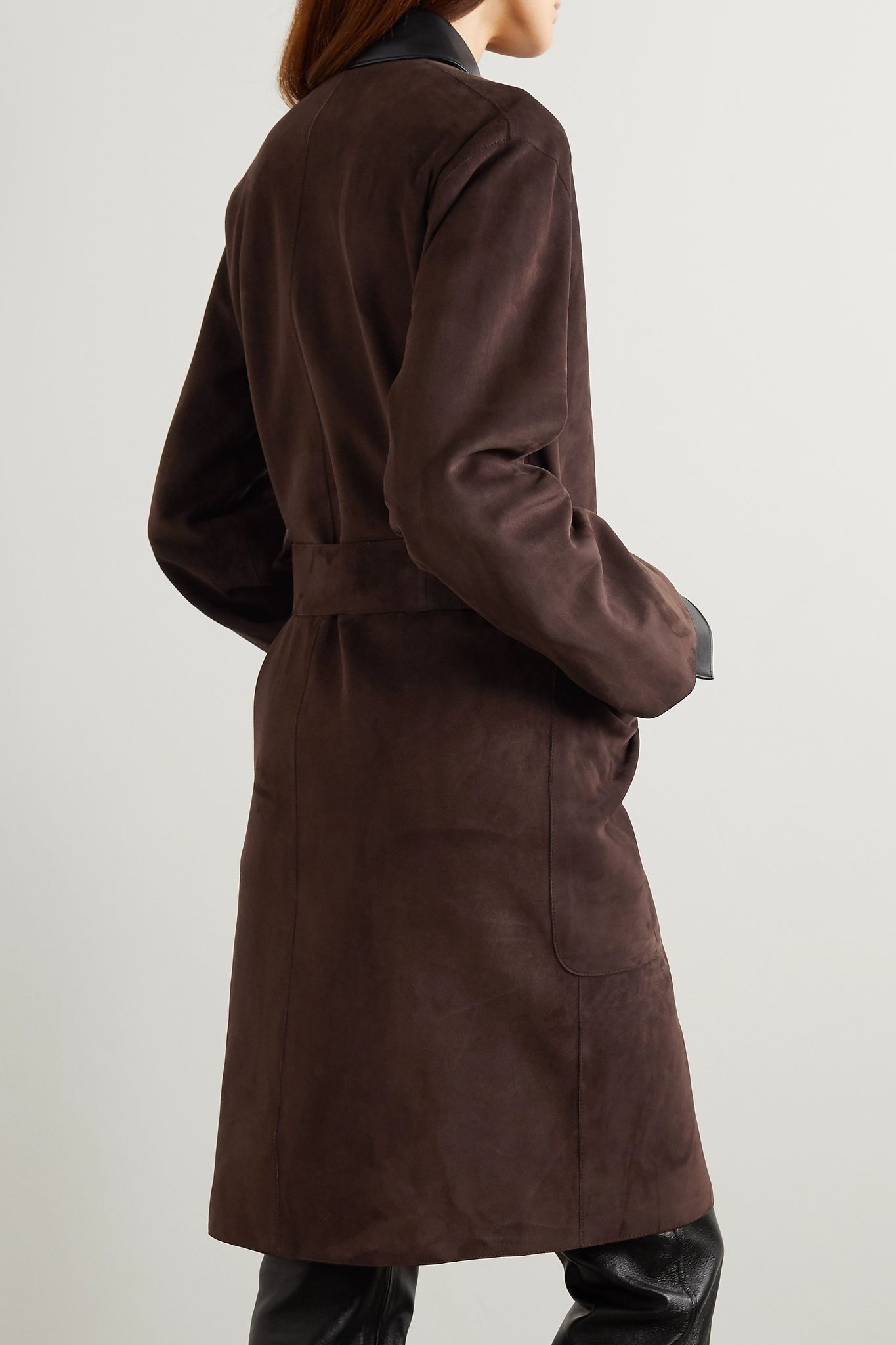 Belted suede coat - 4