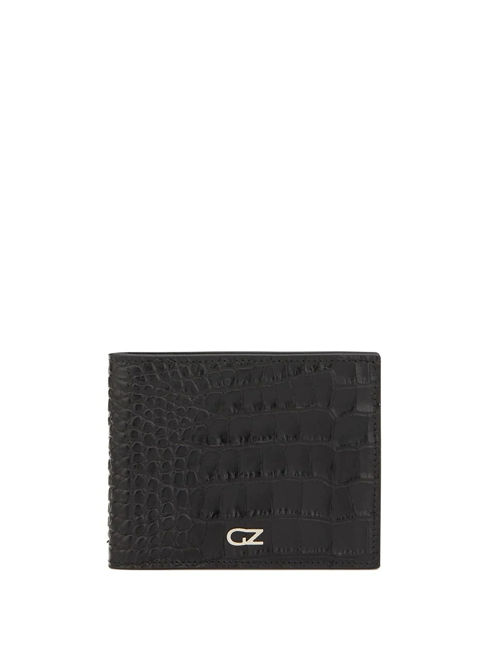 embossed crocodile-effect logo wallet - 1