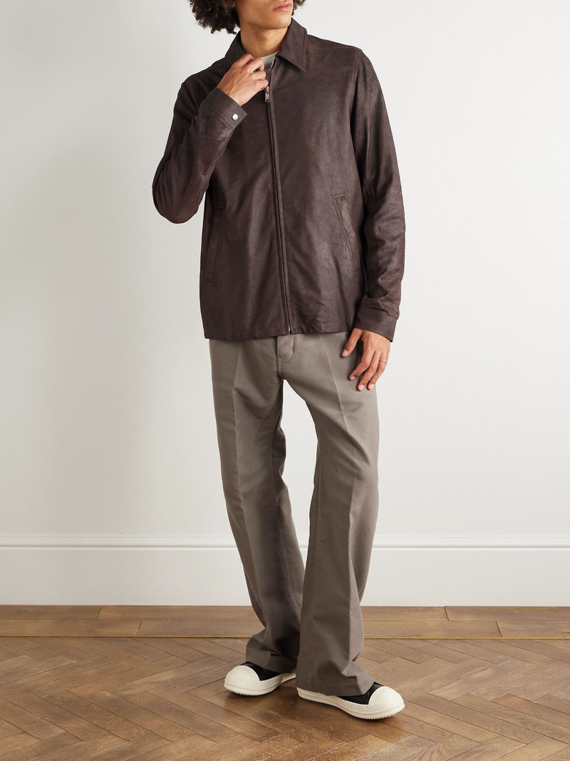 Rick Owens Brad Suede Jacket Brown outlook