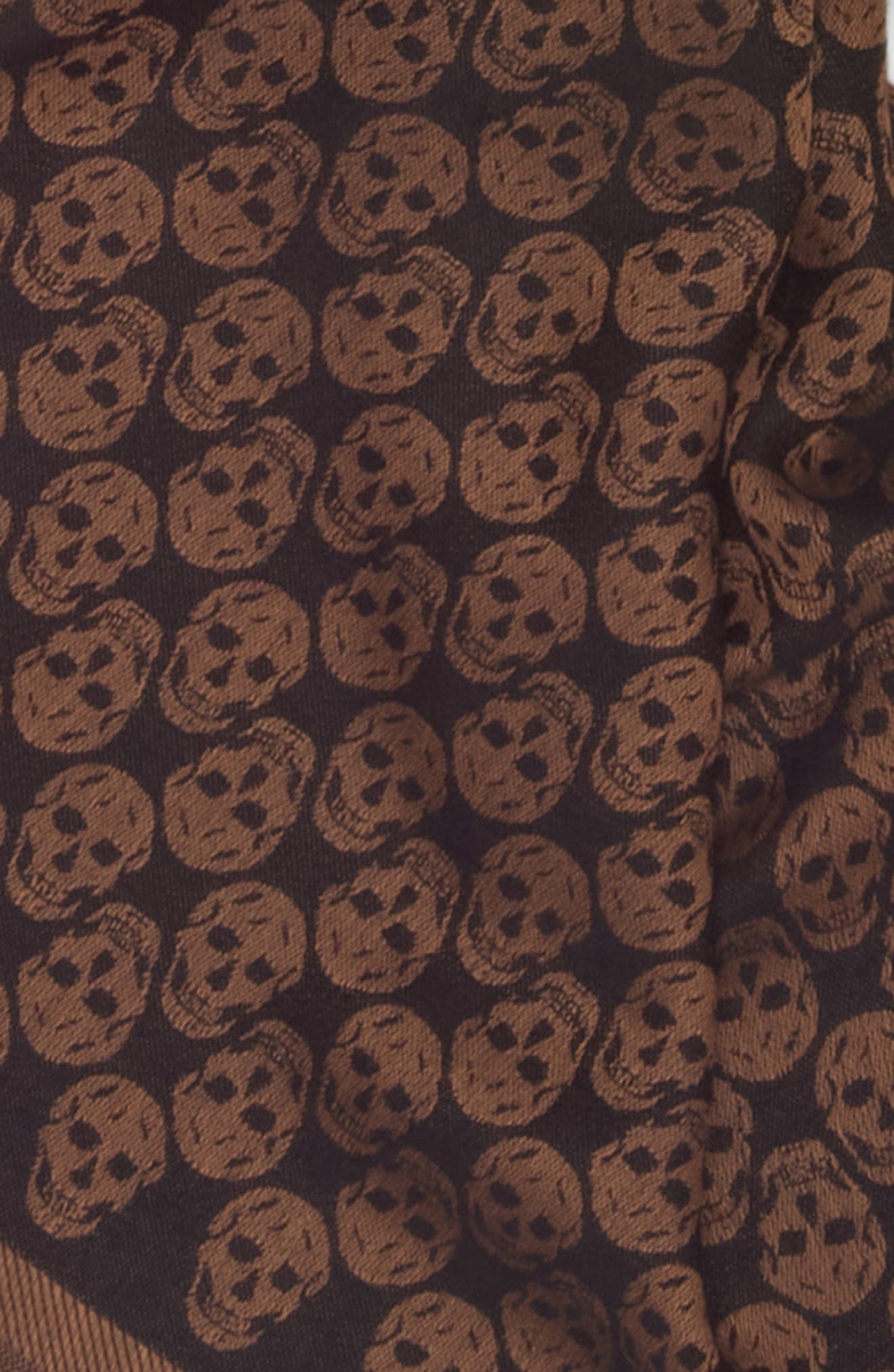 McQueen Skull Monogram Wool Blend Scarf in Camel/Black at Nordstrom - 4