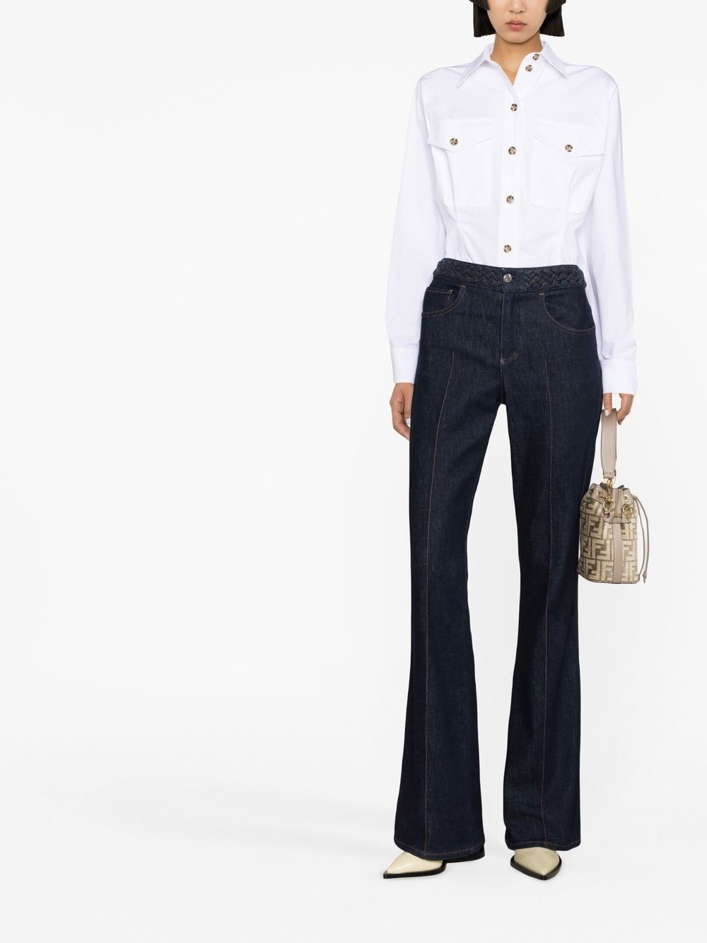 cropped cotton shirt - 2