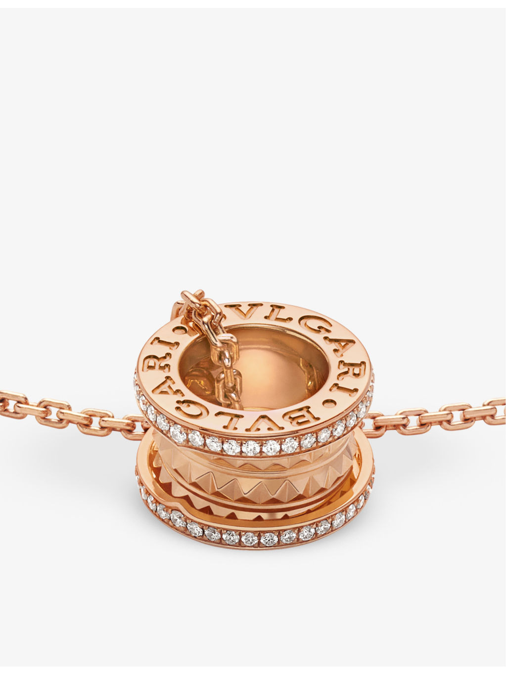 B.zero1 18ct rose-gold and 0.38ct brilliant-cut diamond necklace - 3