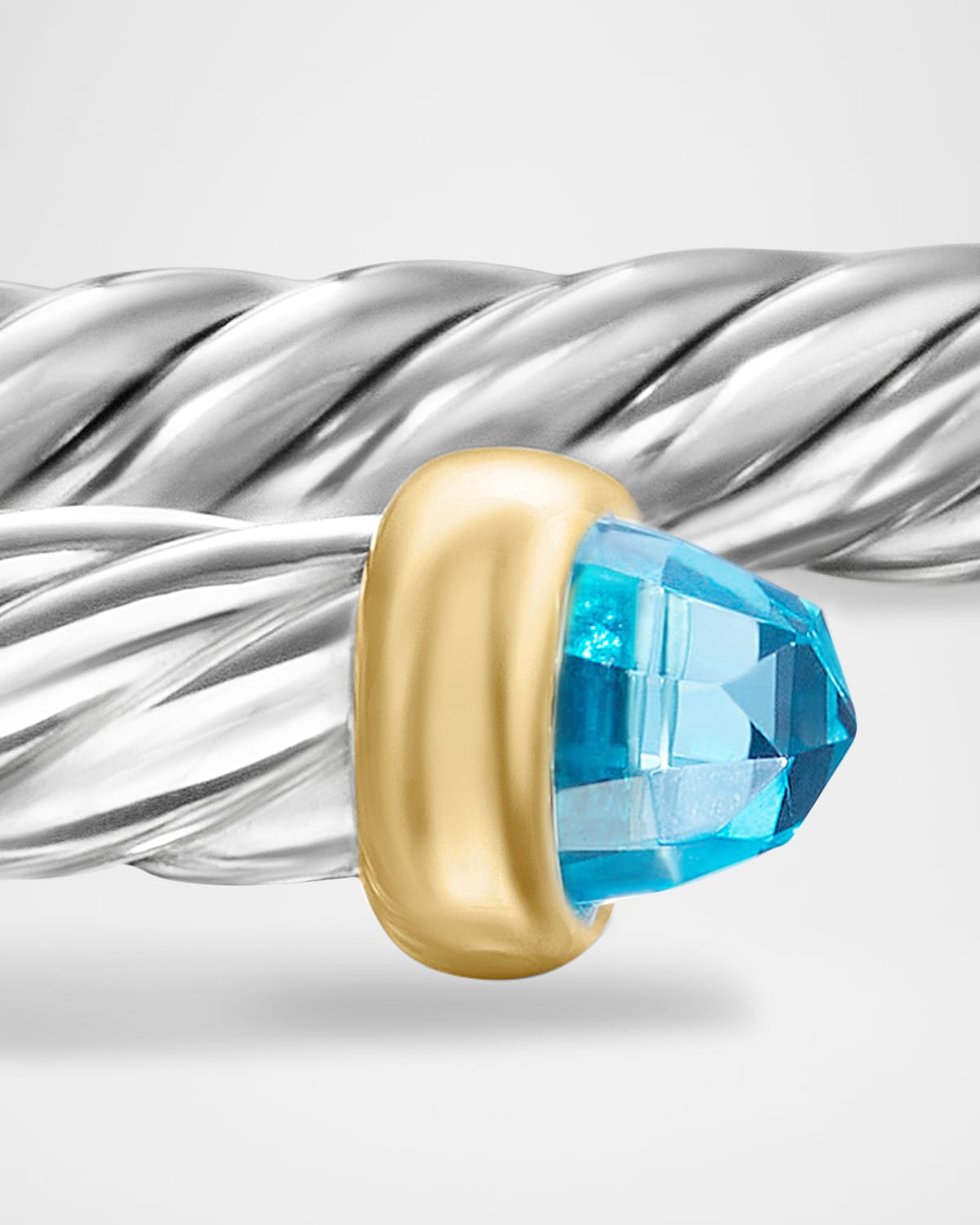 Cable Flex Bracelet with Gemstone in Silver and 14K Gold - 5