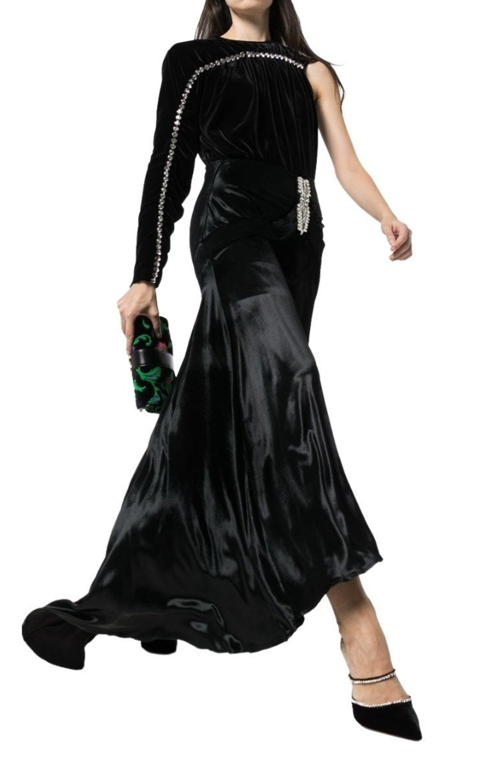Crystal-embellished Flared Maxi Skirt - 2