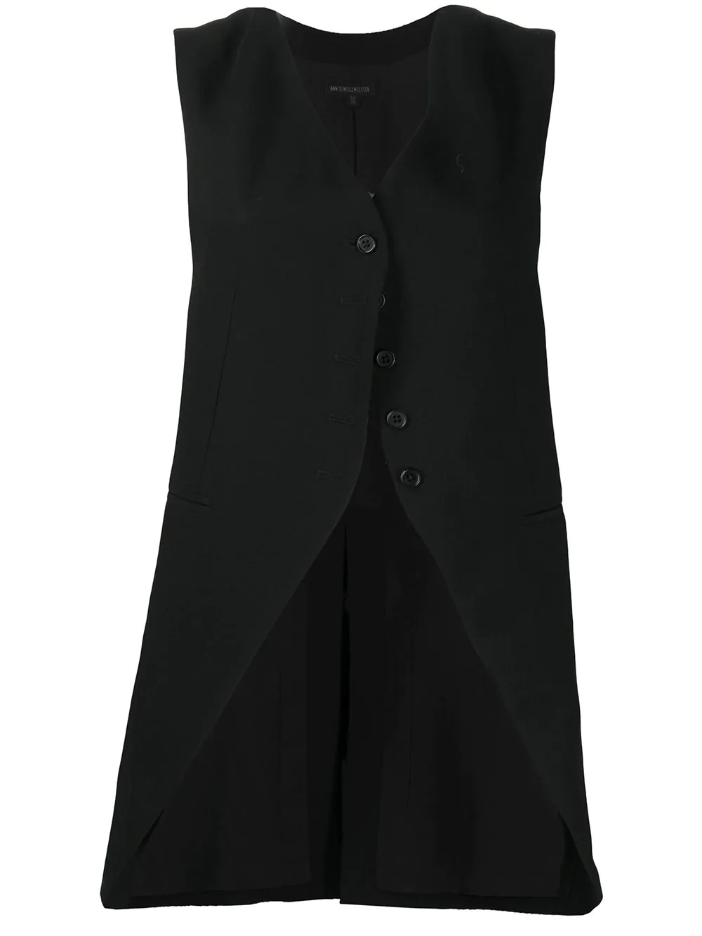 asymmetric button vest - 1