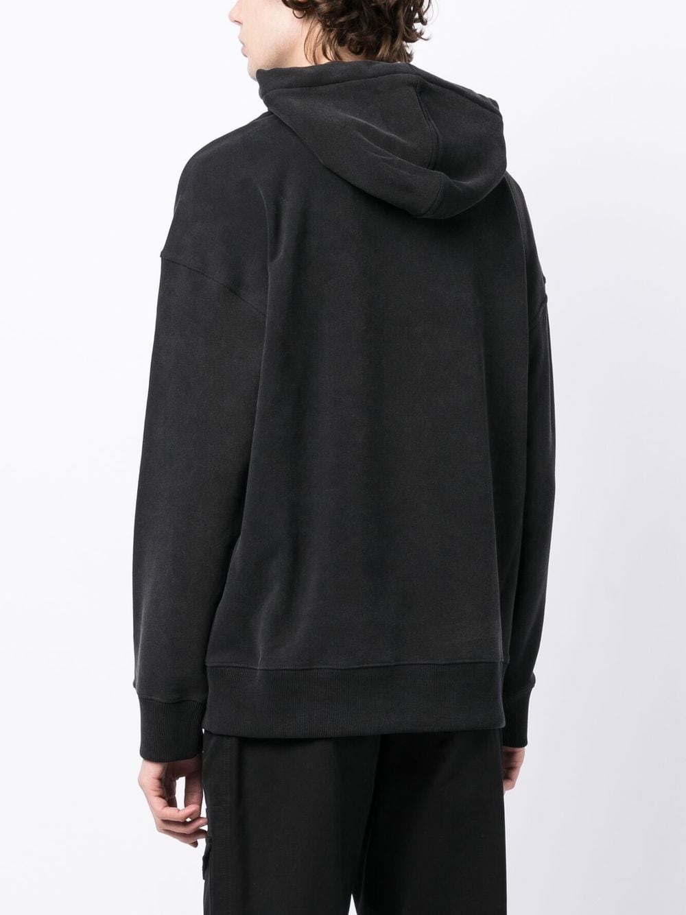 logo appliquÃ© drawstring hoodie - 4