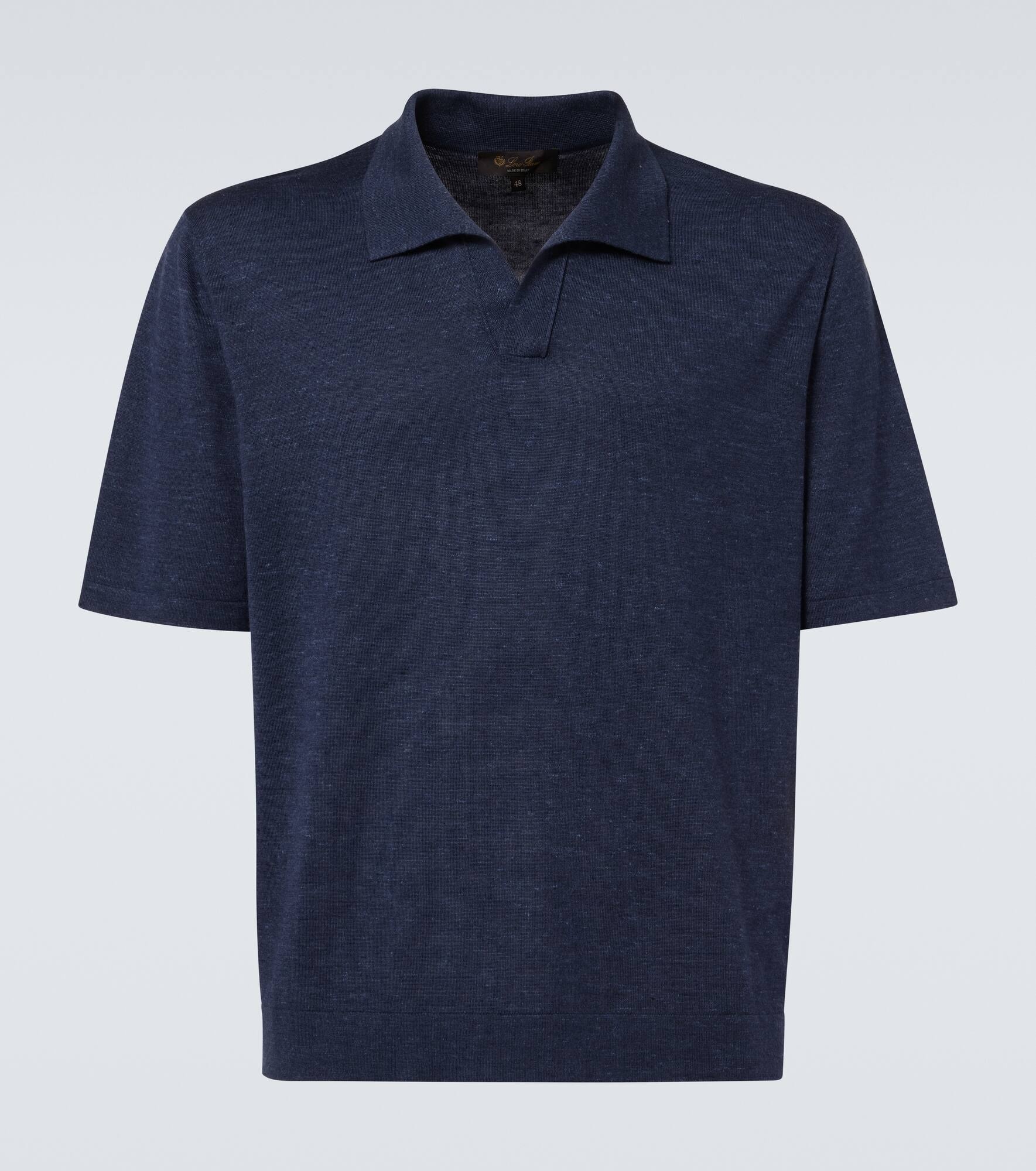 Cool silk, cashmere, and linen polo shirt - 1
