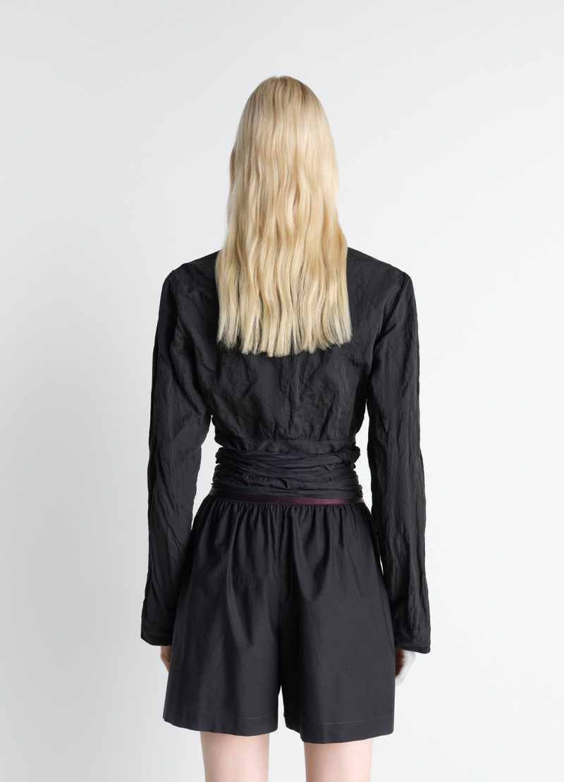 CRINKLED WRAP TOP IN CRINKLED COTTON METAL 6