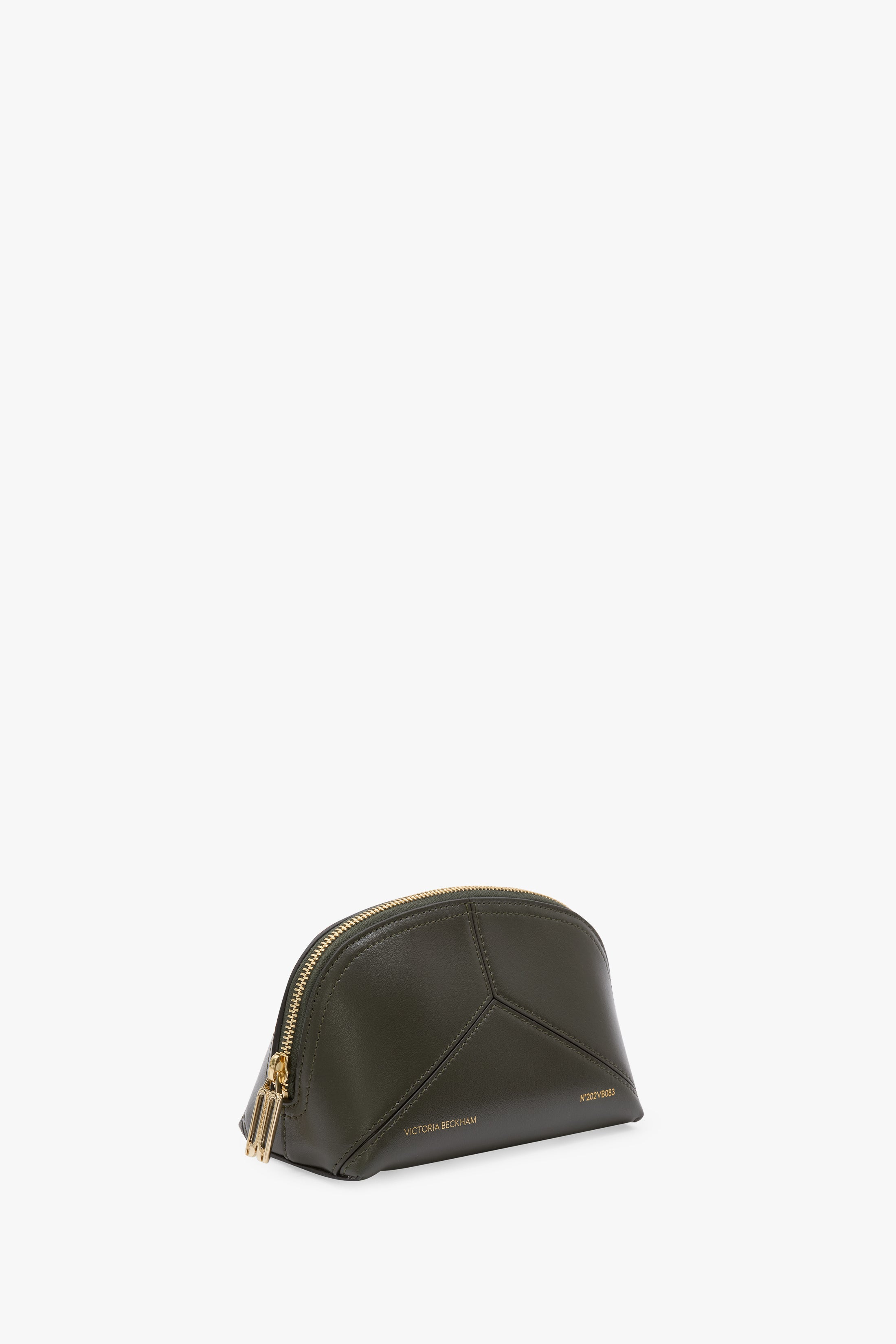 Victoria Mini Travel Pouch In Dark Olive Smooth Leather - 2
