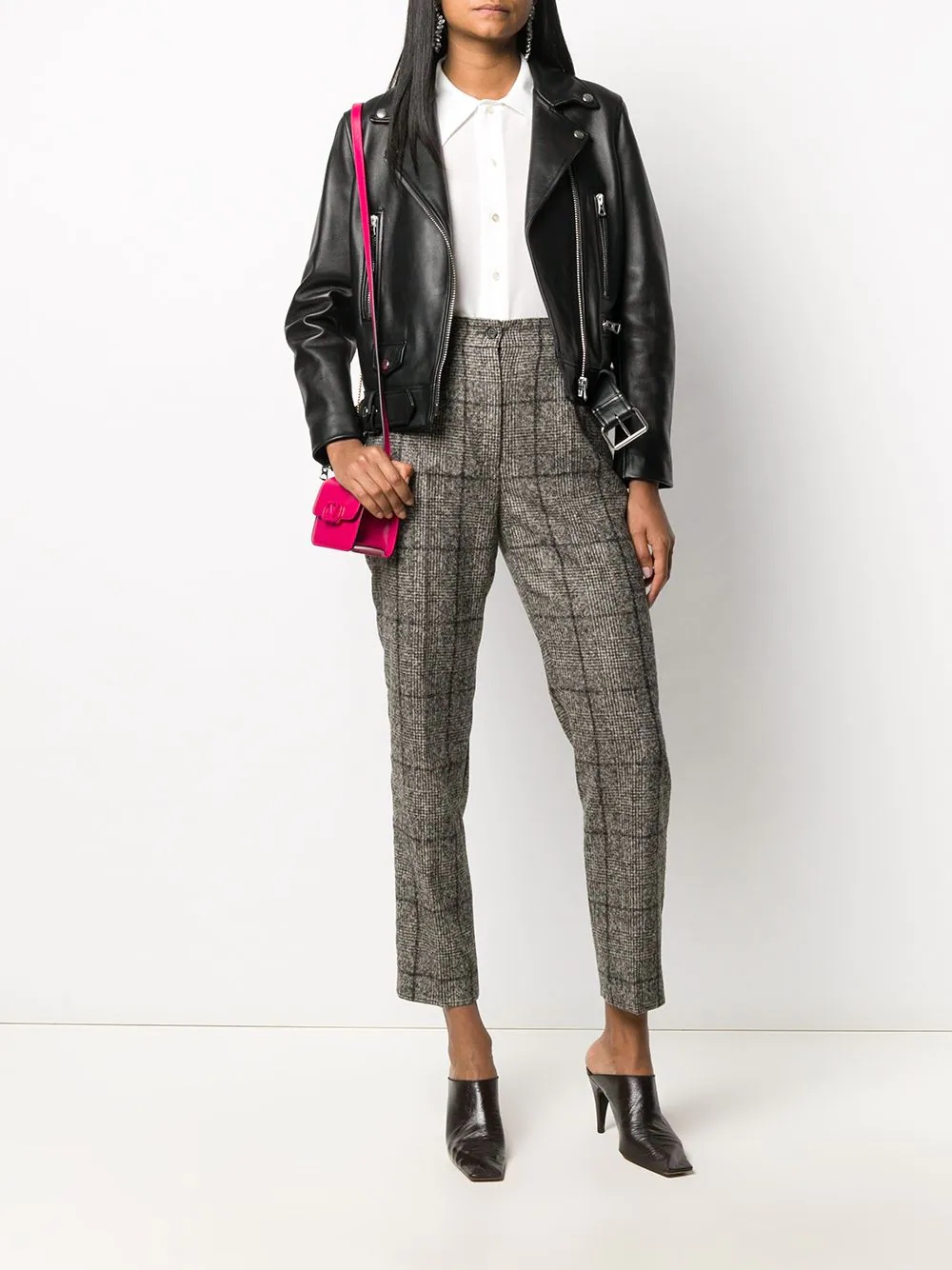 plaid-check tailored trousers - 2