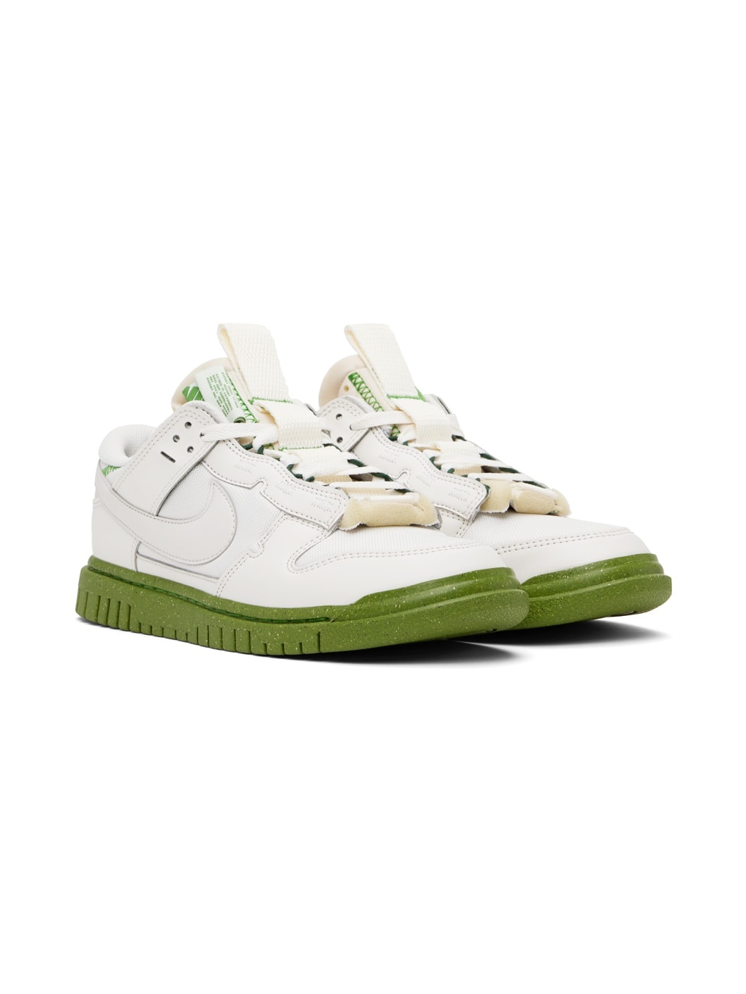 White & Green Air Dunk Low Jumbo Sneakers - 4