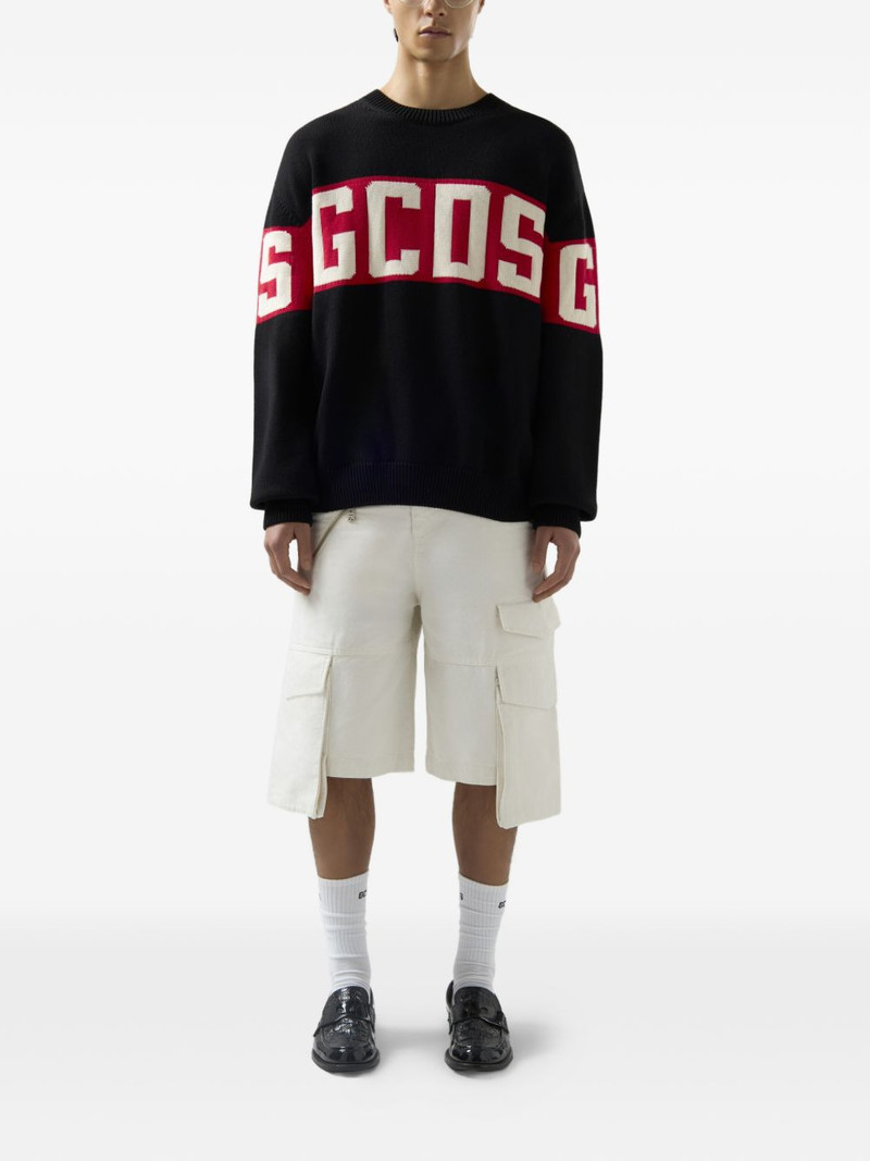 GCDS band logo wool sweater outlook