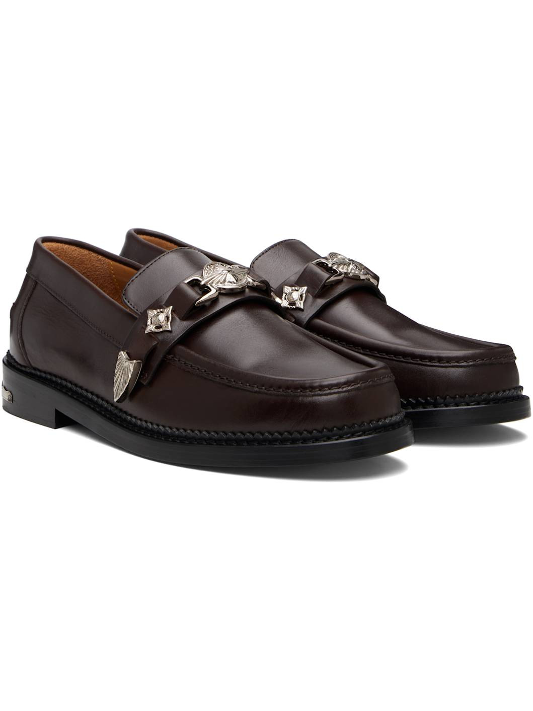 SSENSE Exclusive Brown Metal Loafers - 4