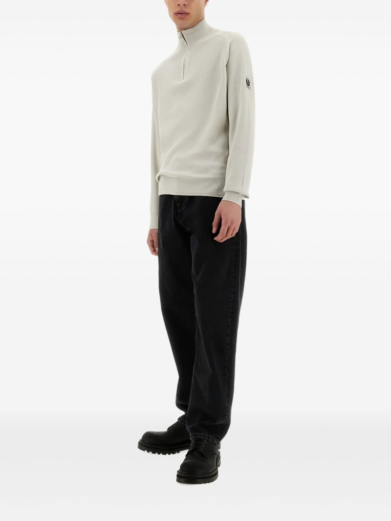 Belstaff half-zip logo-patch sweater outlook