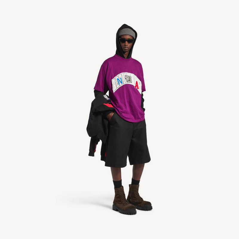 BALENCIAGA Men's Balenciaga | Nba Collaboration Oversized T-shirt in Violet outlook