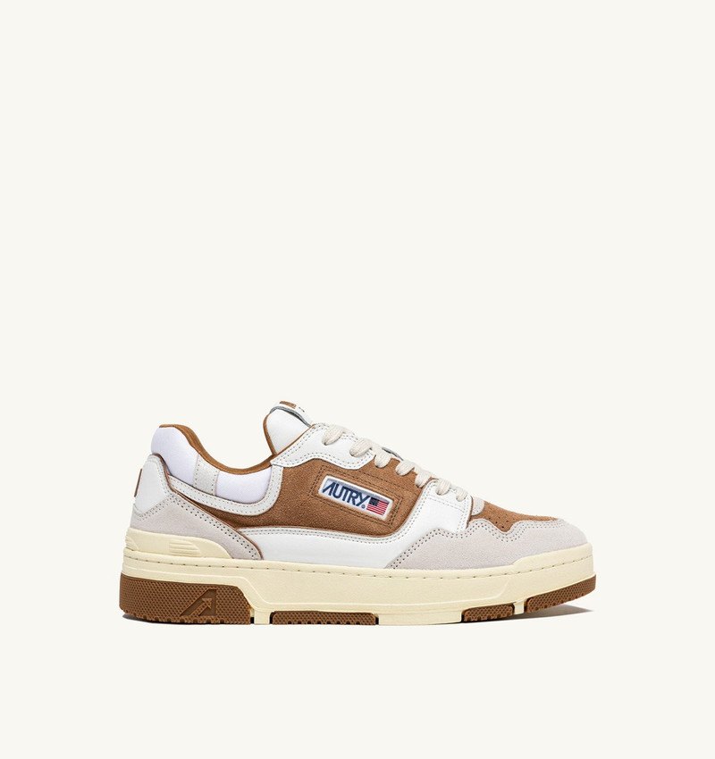 CLC LOW SNEAKERS IN WHITE AND CIGAR LEATHER AND SUEDE 1