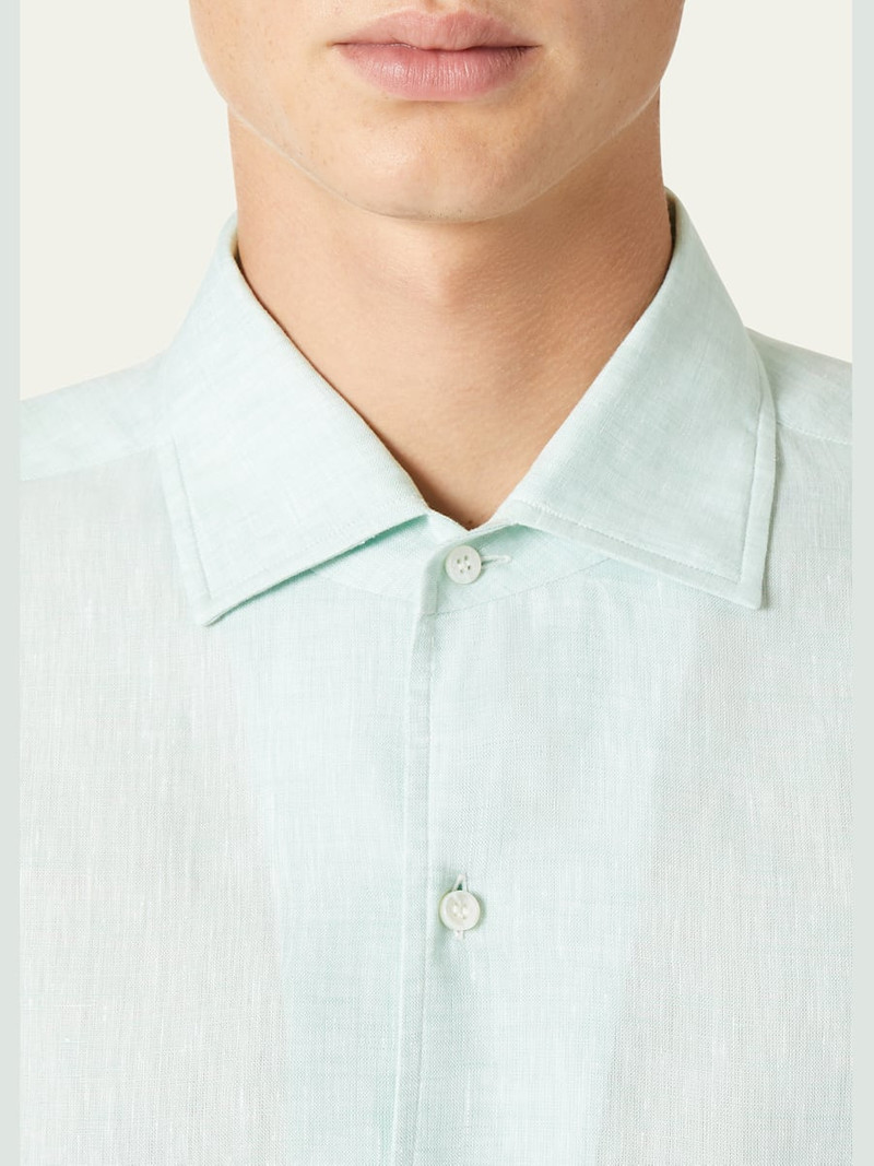 Loro Piana Men's Andre Long-Sleeve Linen Shirt outlook