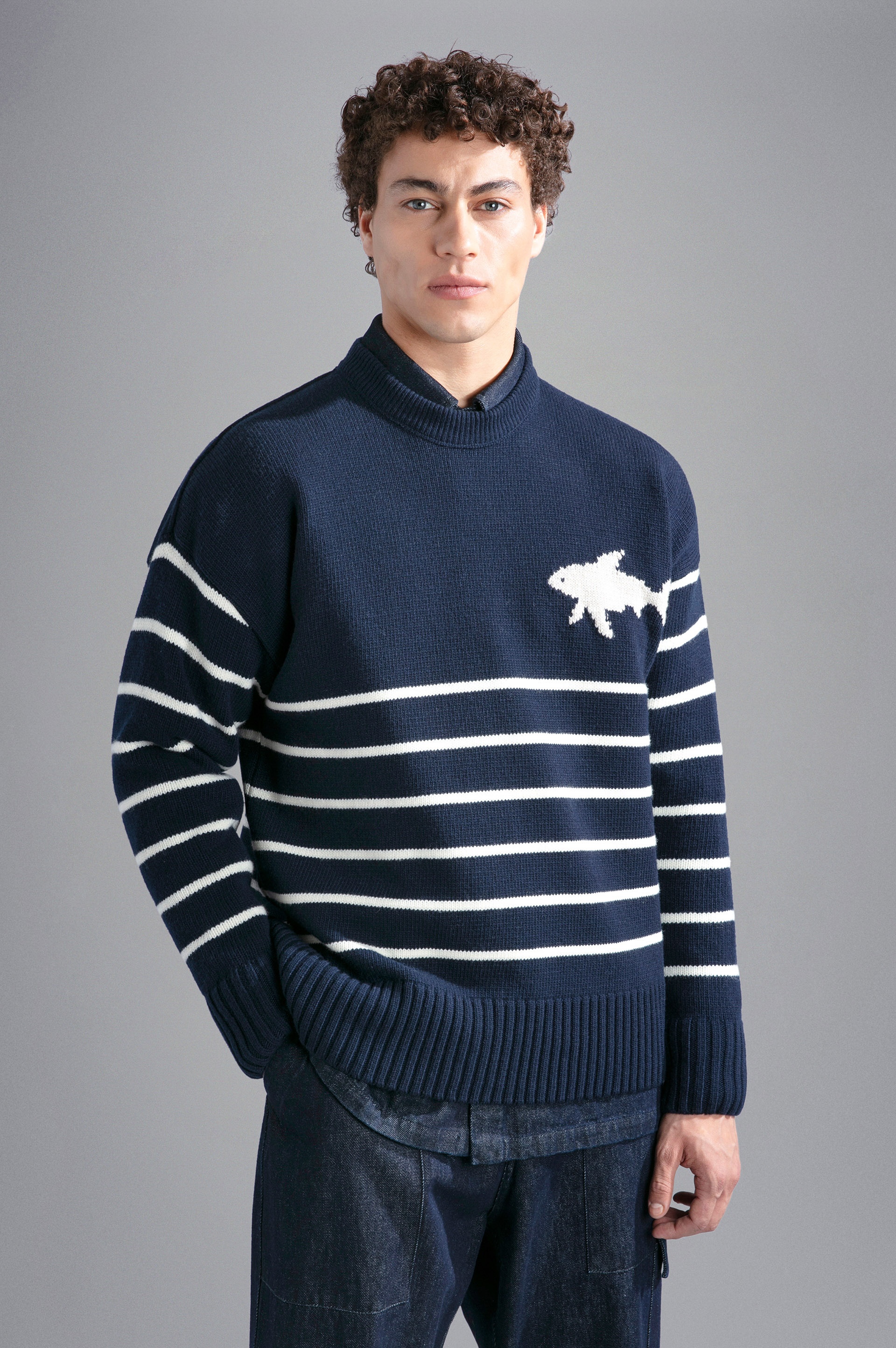 RE-WOOL CREWNECK WITH SHARK INLAY - 6