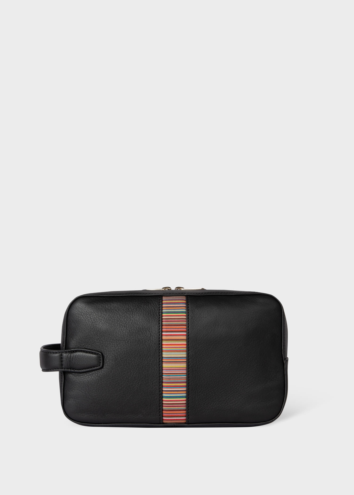 Leather 'Signature Stripe' Wash Bag - 1