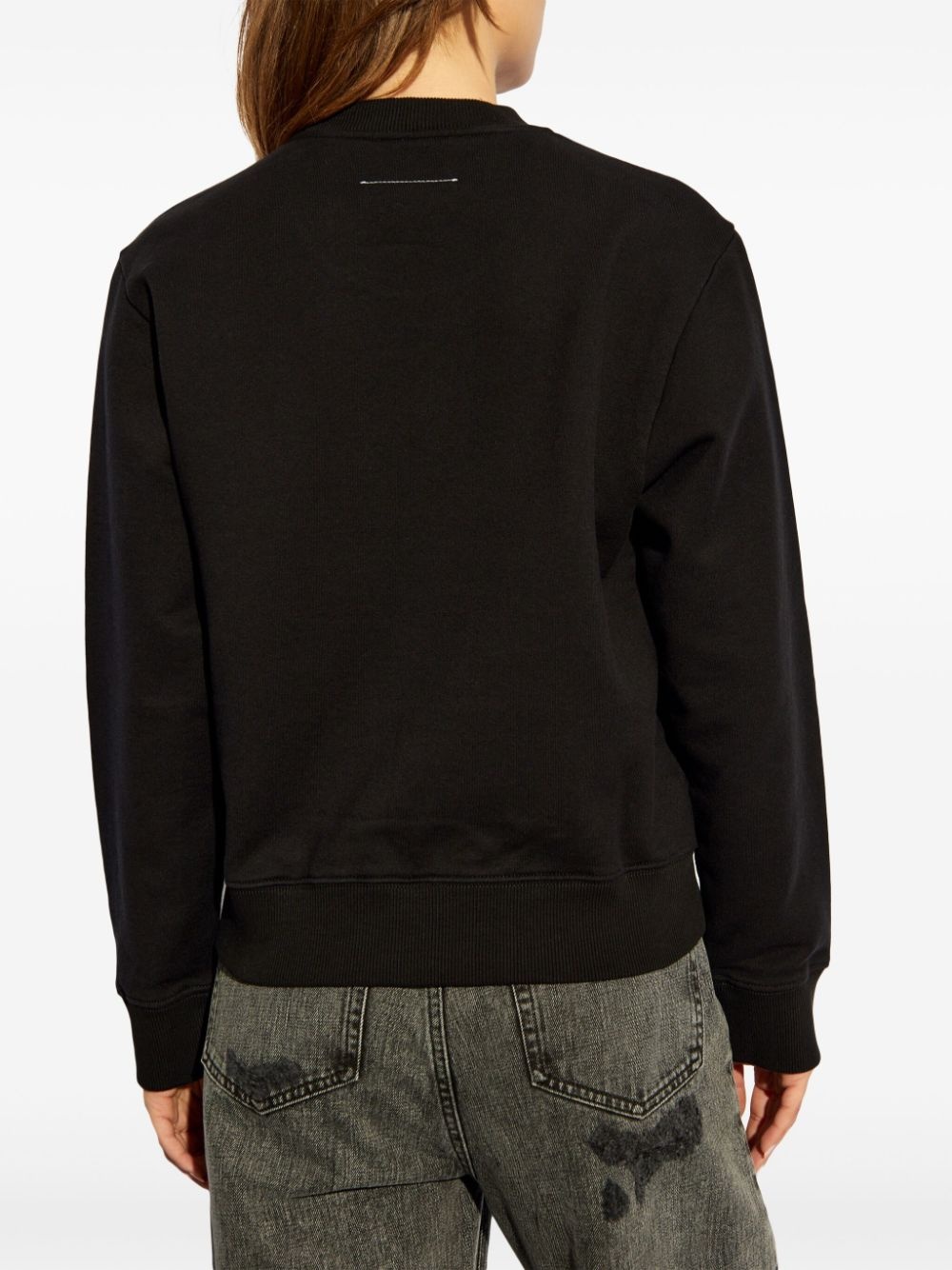 bear-patch cotton sweatshirt - 4
