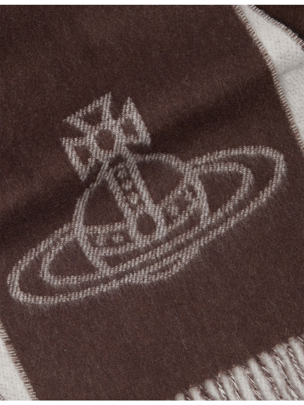 Single Orb Fringed Wool Scarf - 2