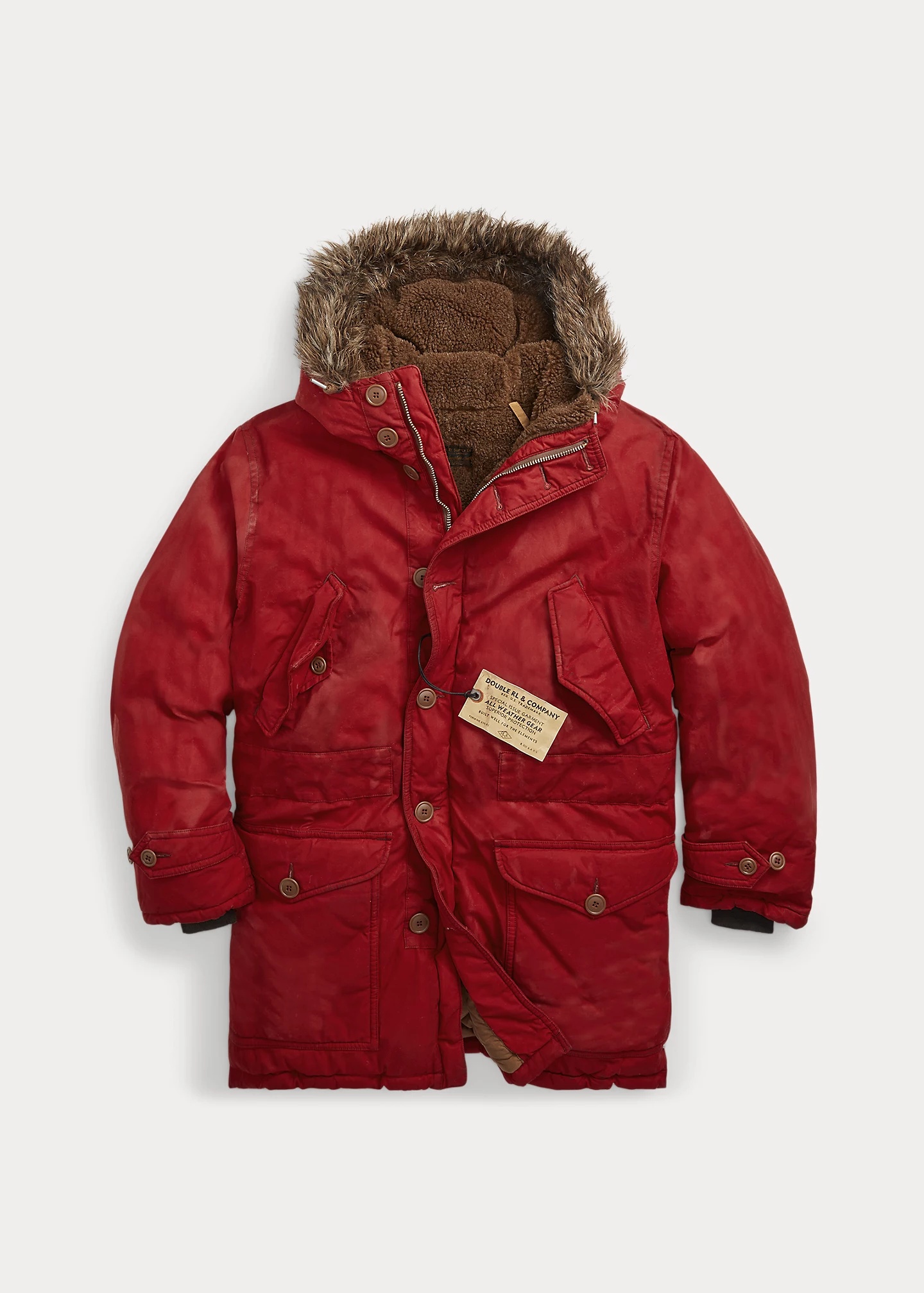Faux-Fur-Trim Oilcloth Parka - 1