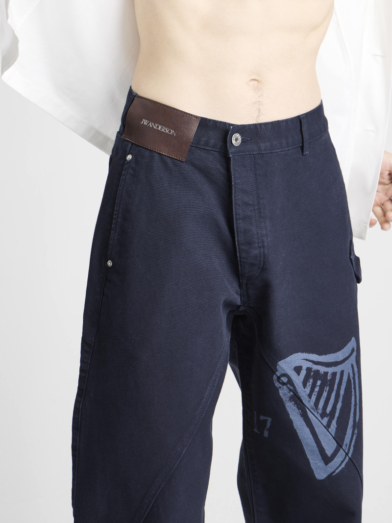 JW Anderson Unisex JW ANDERSON X GUINNESS WORKWEAR TROUSERS IN INDIGO outlook