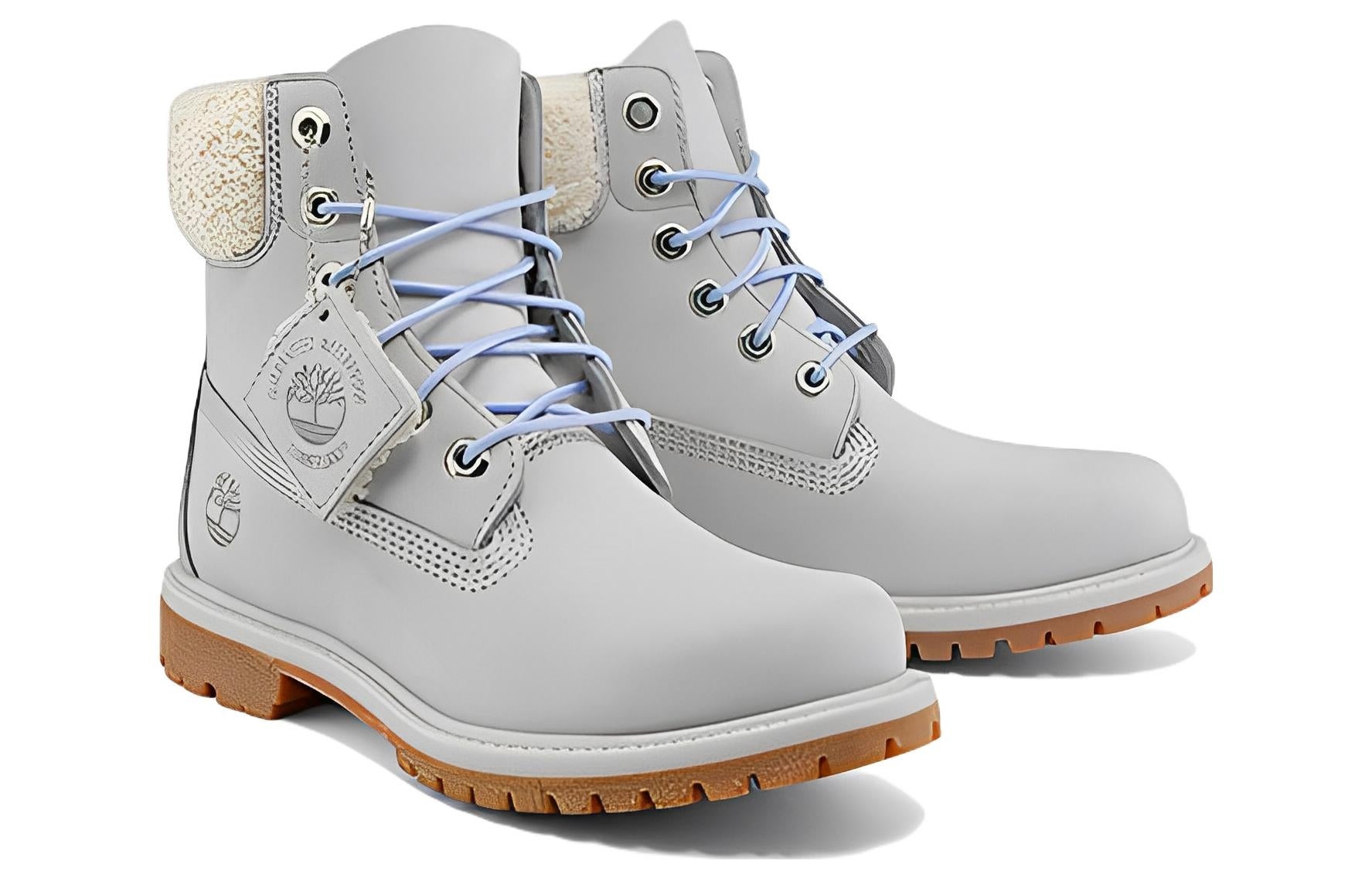 (WMNS) Timberland Premium 6 Inch Waterproof Boot 'Light Grey Nubuck' A2JR1 - 4