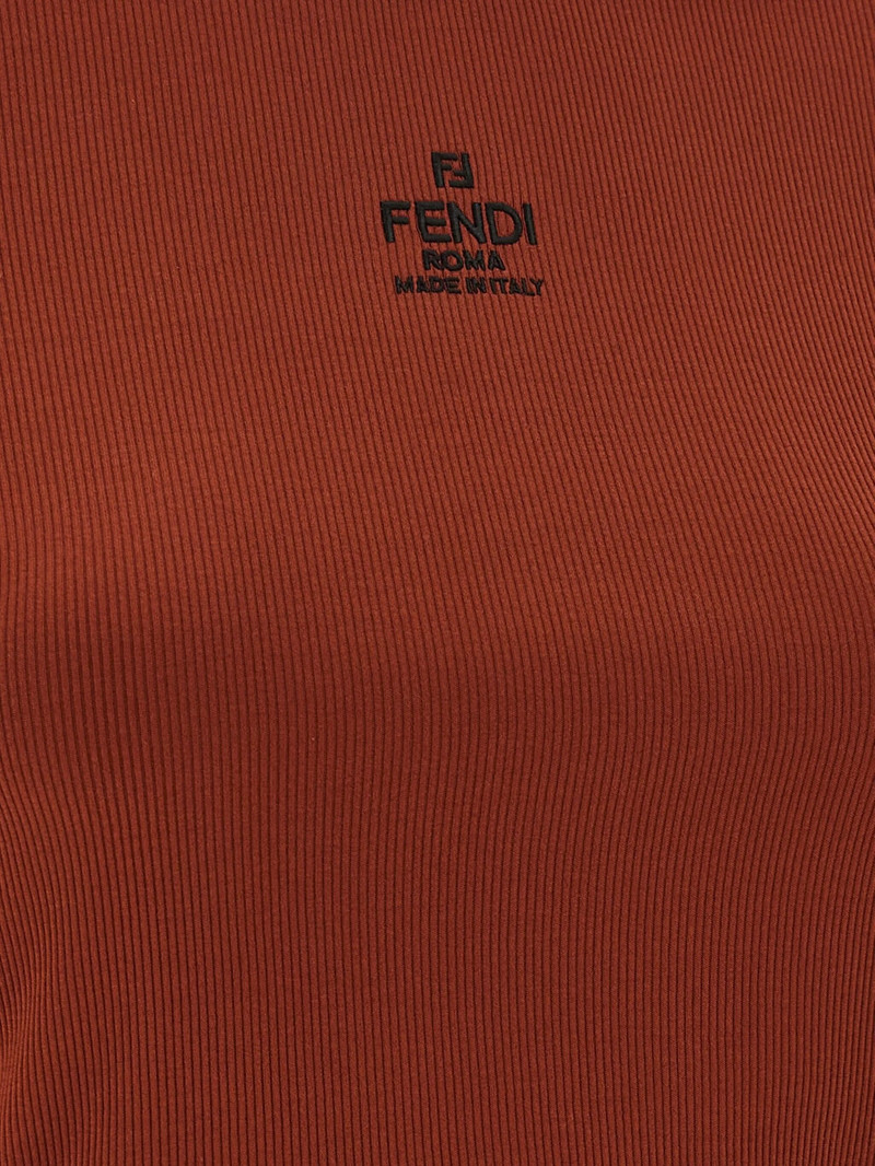FENDI Fendi Ribbed Logo Embroidery Top outlook