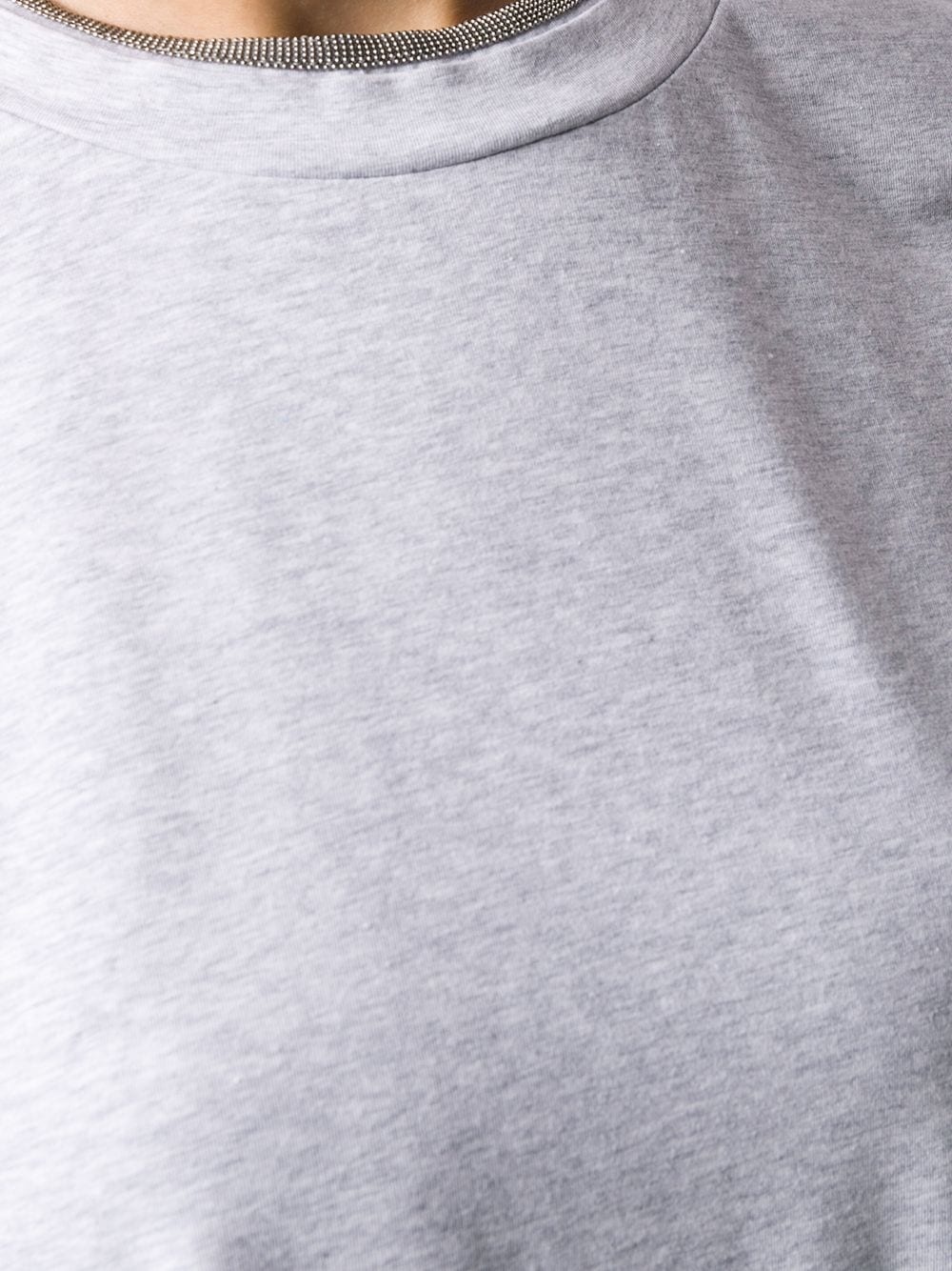 round-neck beaded T-shirt - 5