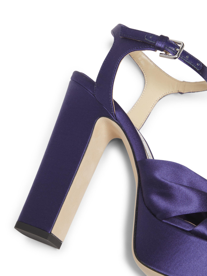 Women's Heloise 120MM Satin Platform Sandals - Dark Violet 5