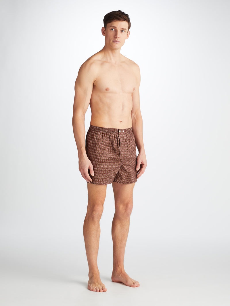 Men's Classic Fit Boxers Ledbury 72 Cotton Batiste Burgundy - 3
