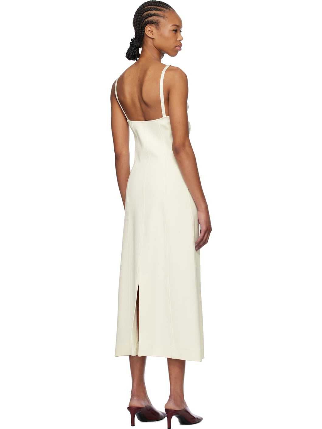 Off-White Sleeveless Midi Dress - 3